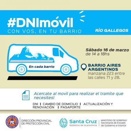 El  #DNIMóvil en el Barrio Ayres Argentinos de Río Gallegos