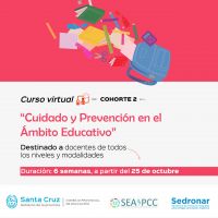 Educación llevará adelante la Cohorte 2 del Curso virtual “Cuidado y prevención en el ámbito educativo”