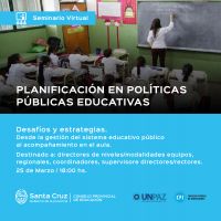 Invitan a participar de un seminario sobre planificación en políticas públicas educativas