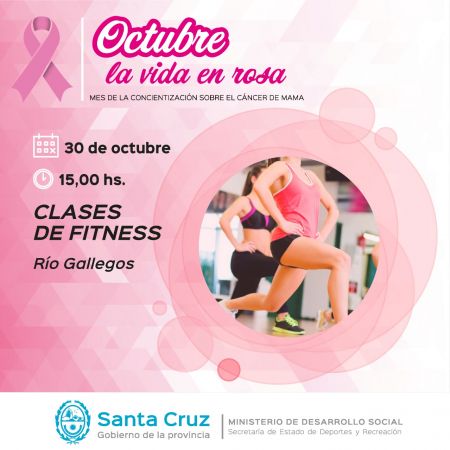 “Octubre la Vida en Rosa” cerrará con clases de fitness para la comunidad de Río Gallegos
