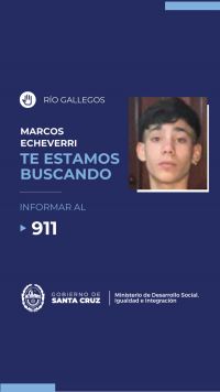 “Te estamos buscando”: Se necesita dar con el paradero de Marcos Damián Echeverri