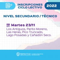 Inscripción Virtual Ciclo Lectivo 2022: Nivel Secundario y Técnico