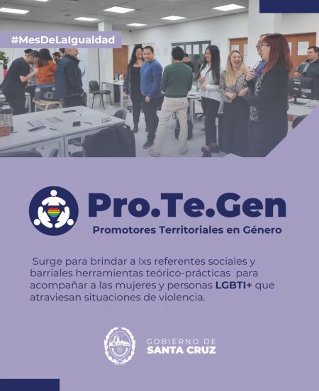 noticiaspuertosantacruz.com.ar - Imagen extraida de: https://noticias.santacruz.gob.ar/gestion/desarrollo-social/item/30772-se-lanzo-el-programa-pro-te-gen-para-convertirse-en-promotor-territorial-en-genero