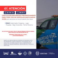 Rutas: Restringen preventivamente varios tramos de la RN N° 40 para todo tipo de vehículos