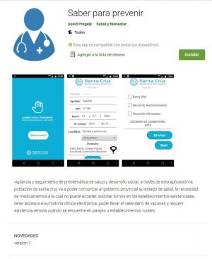 La APP “Saber para prevenir” se puede descargar en Google Play