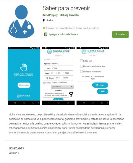 La APP “Saber para prevenir” se puede descargar en Google Play