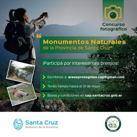 Convocatoria abierta para el Concurso Fotográfico &quot;Monumentos Naturales de la Provincia de Santa Cruz&quot;