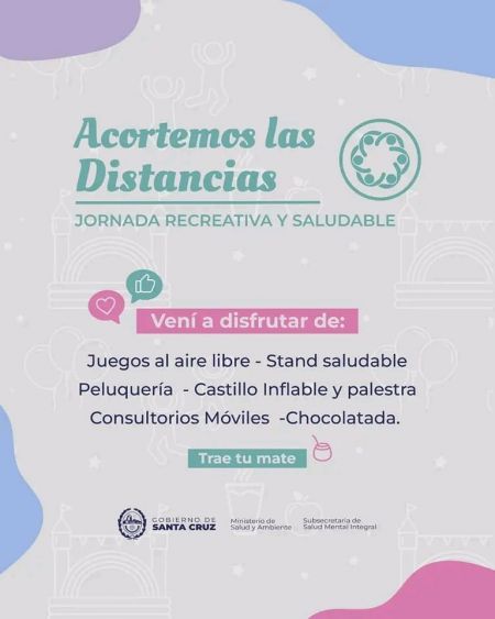 “Acortemos las distancias”: Se llevará a cabo una jornada recreativa y saludable sobre salud mental en niños y jóvenes