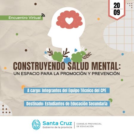 Invitan a participar del encuentro “Construyendo Salud Mental: Un espacio para la promoción y prevención”
