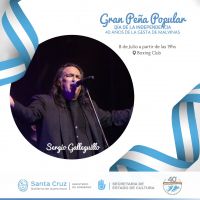 Sergio Galleguillo estará presente en la Velada Patriótica