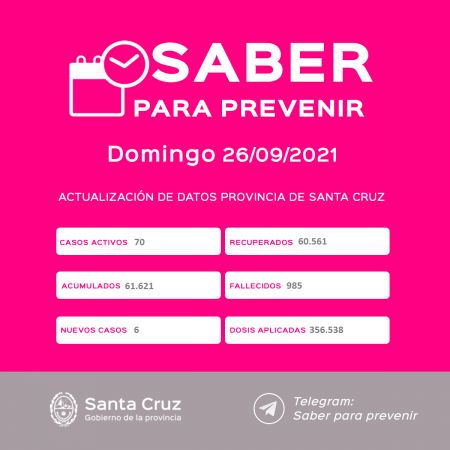 Saber Para Prevenir | Informe Epidemiológico | Domingo 26 de septiembre