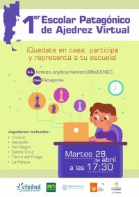 El próximo martes comenzará el “1er Escolar Patagónico de Ajedrez Virtual”