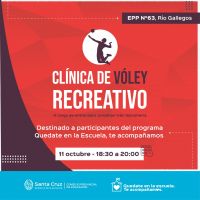 Invitan a participar de una Clínica de “Vóley Recreativo”