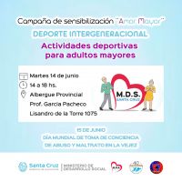 &quot;Amor Mayor&quot;: convocan a actividades para fomentar los buenos tratos a los Adultos Mayores