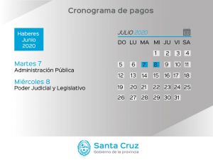 Cronograma de pago de haberes del Estado Provincial y recomendaciones a la comunidad