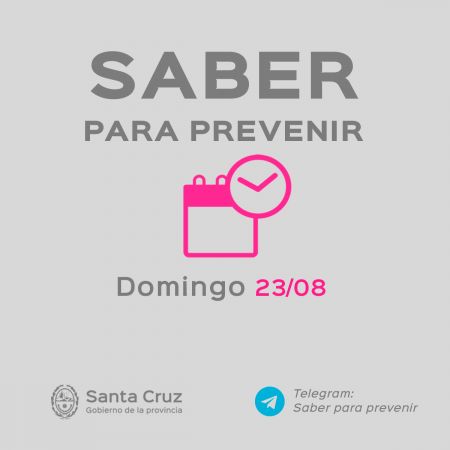 Saber Para Prevenir | Informe epidemiológico | Domingo 23 de agosto