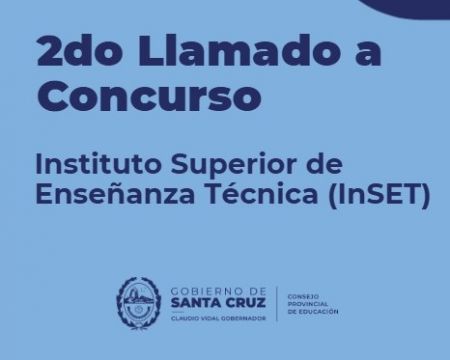 Segundo Llamado a Concurso para la cobertura de Cargos en el InSET