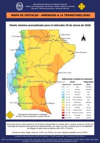 Vientos intensos: recomiendan extremar las precauciones al momento de circular por las rutas de la provincia