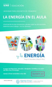 Webinar “La energía en el aula”: para docentes de Nivel Primario y sus modalidades