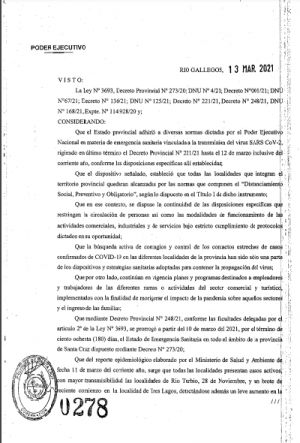 Santa Cruz prorroga el Distanciamiento Social Preventivo y Obligatorio en todas las localidades