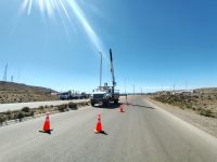 Trabajos de iluminación en distintos sectores de Caleta Olivia