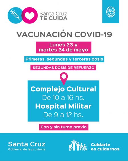 Detalles de los puntos fijos de testeos y vacunación contra el COVID – 19 en Río Gallegos