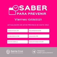 Saber Para Prevenir | Informe Epidemiológico | Viernes 10 de septiembre