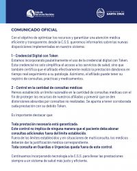 Comunicado oficial de la Caja de Servicios Sociales