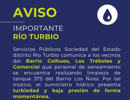 Comunicado de Servicios Públicos para Río Turbio