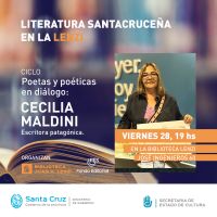 Cecilia Maldini participará en el ciclo “Literatura santacruceña en la Lenzi”