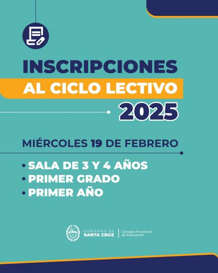 Inscripciones al Ciclo Lectivo 2025: Sala de 3 y 4 Años, Primer Grado y Primer Año