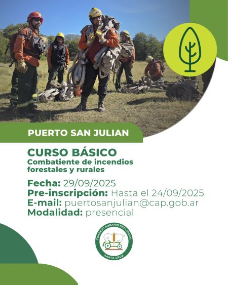 Abren inscripción para formarse como combatiente de incendios forestales y rurales en San Julián