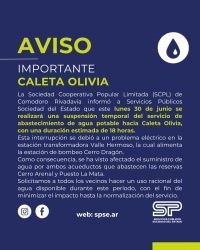 Comunicado Importante – Suspensión Temporal del Suministro de Agua Potable