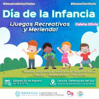 #MesDeLaInfancia: Desarrollo Social organizó propuestas en distintas localidades de Santa Cruz