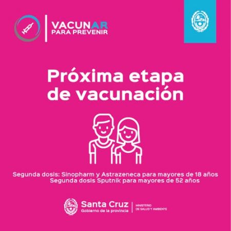 Vacunar para prevenir: Habilitan turnos para segundas dosis de Sputnik V a mayores de 52 años, y  Sinopharm y Astrazeneca a mayores de 18