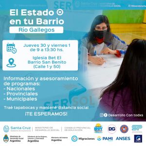 El dispositivo “El Estado en tu Barrio” se desplegará en la Iglesia Bet El