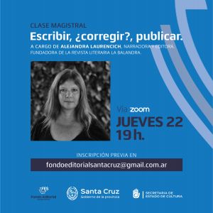 El Fondo Editorial Santacruceño presenta “Escribir, ¿Corregir?, Publicar”