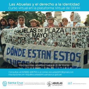 Dictarán el curso “Las Abuelas y el Derecho a la Identidad”