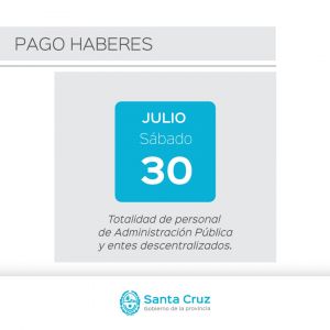 Pago de haberes a empleados y empleadas de la Administración Pública