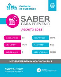 Saber Para Prevenir | Informe Epidemiológico | Miércoles 17 de agosto