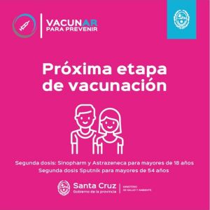 Vacunar para prevenir: Habilitan turnos para segundas dosis de Sputnik V a mayores de 54 años, y Sinopharm y Astrazeneca a mayores de 18 años