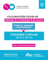 Este fin de semana continúa la campaña de vacunación contra el COVID – 19 y los testeos en Río Gallegos
