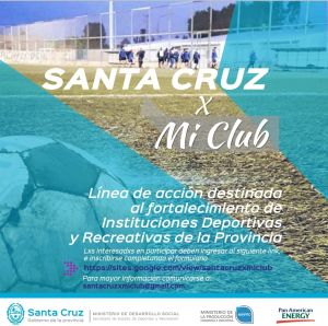 “Santa Cruz por Mi Club”: Apunta a fortalecer las instituciones deportivas y recreativas de la provincia