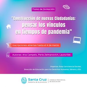 Inscripciones abiertas para “Construcción de Nuevas Ciudadanías: Pensar los vínculos en tiempos de pandemia”
