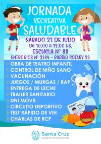 Mañana se realizará una Jornada recreativa saludable en Caleta Olivia