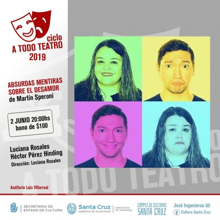 Presentaran “Absurdas mentiras sobre el desamor” en el Complejo Cultural