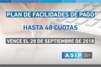 La ASIP recuerda el próximo vencimiento para Regularizar Deudas