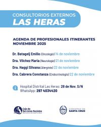 Consultorios Externos en Las Heras: nuevos turnos y profesionales itinerantes