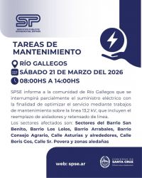 Servicios Públicos informó que hará mantenimiento y habrá corte programado mañana sábado 21