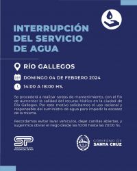 Río Gallegos: Servicios Públicos realizará trabajos de mantenimiento en las redes de agua